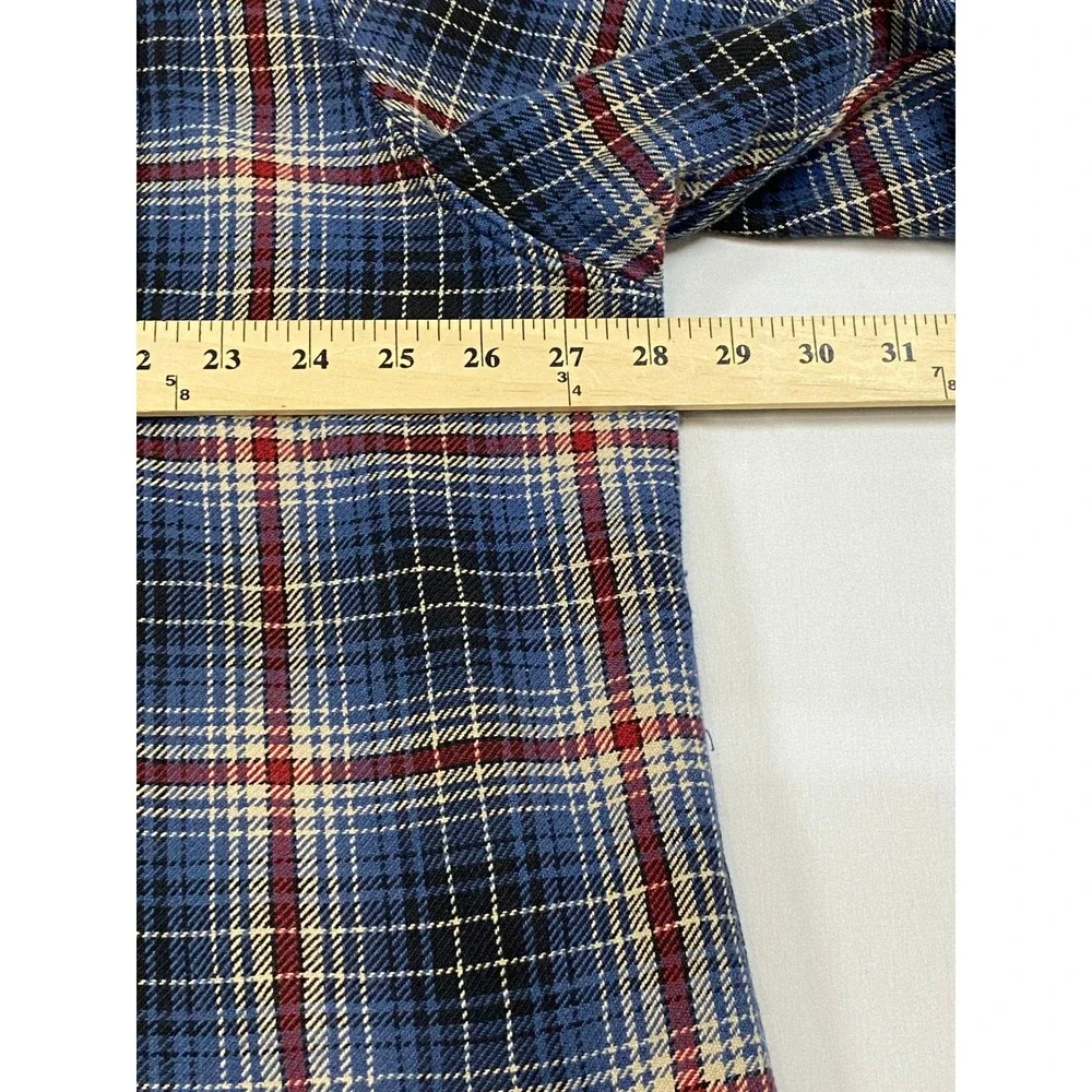 VTG Polo Sport Sportsman Ralph Lauren Blue Plaid Flannel Shirt  XXL Heavy Cotton